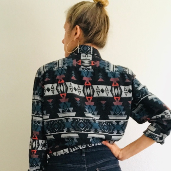 Aztec Pattern Button Down Top - Picture 2 of 8